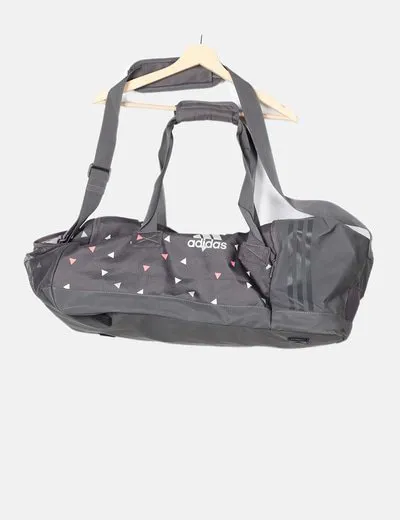 Adidas Bolsa deportiva gris estampada