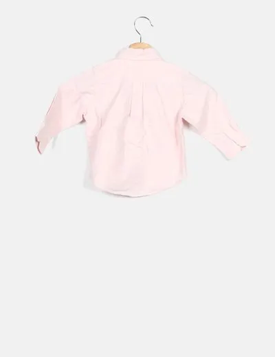 Benetton Camisa básica rosa detalle logo