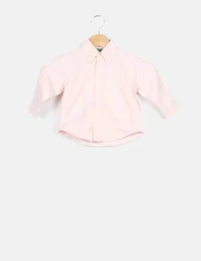 Benetton Camisa básica rosa detalle logo