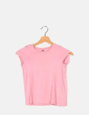 Bershka Camiseta rosa básica