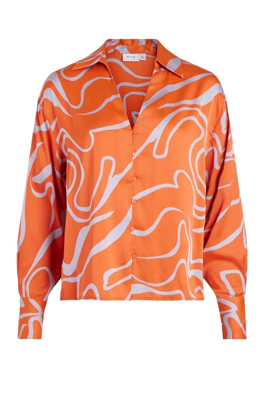 Camisa estampada satén Vijulie naranja