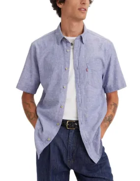 Camisa Levi´s azul celeste bolsillo de lino para hombre