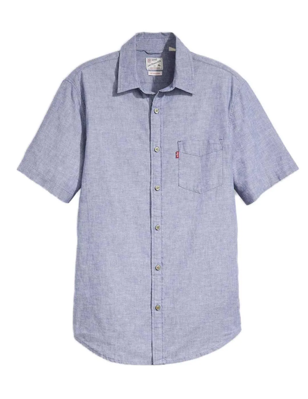 Camisa Levi´s azul celeste bolsillo de lino para hombre