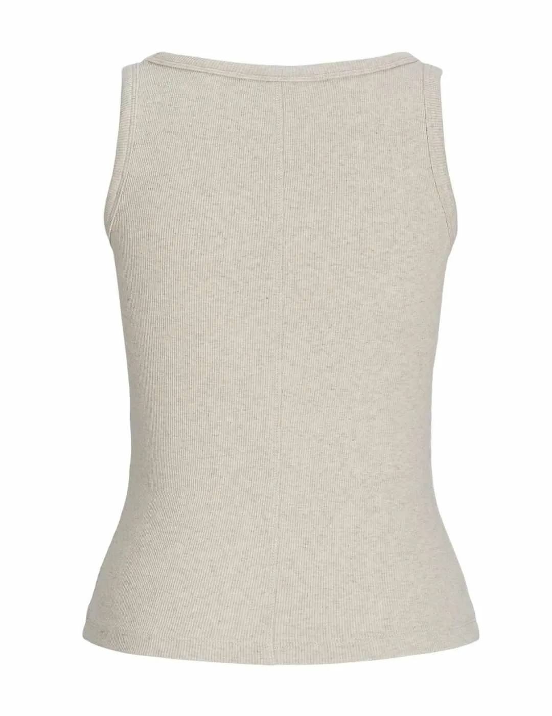 Camiseta básica JJXX Fera beige de tirantes para mujer