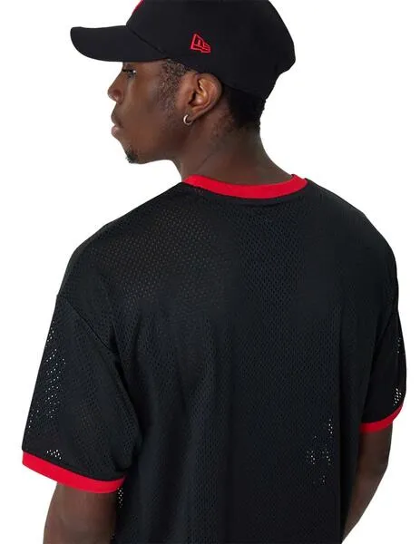 camiseta new era bulls mesh team logo negro de hombre.