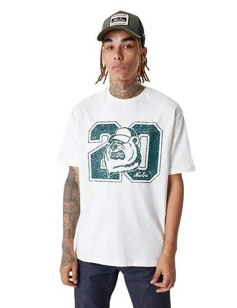 camiseta new era lifestyle oversized blanco de hombre.