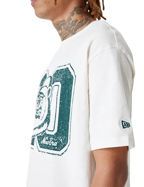 camiseta new era lifestyle oversized blanco de hombre.