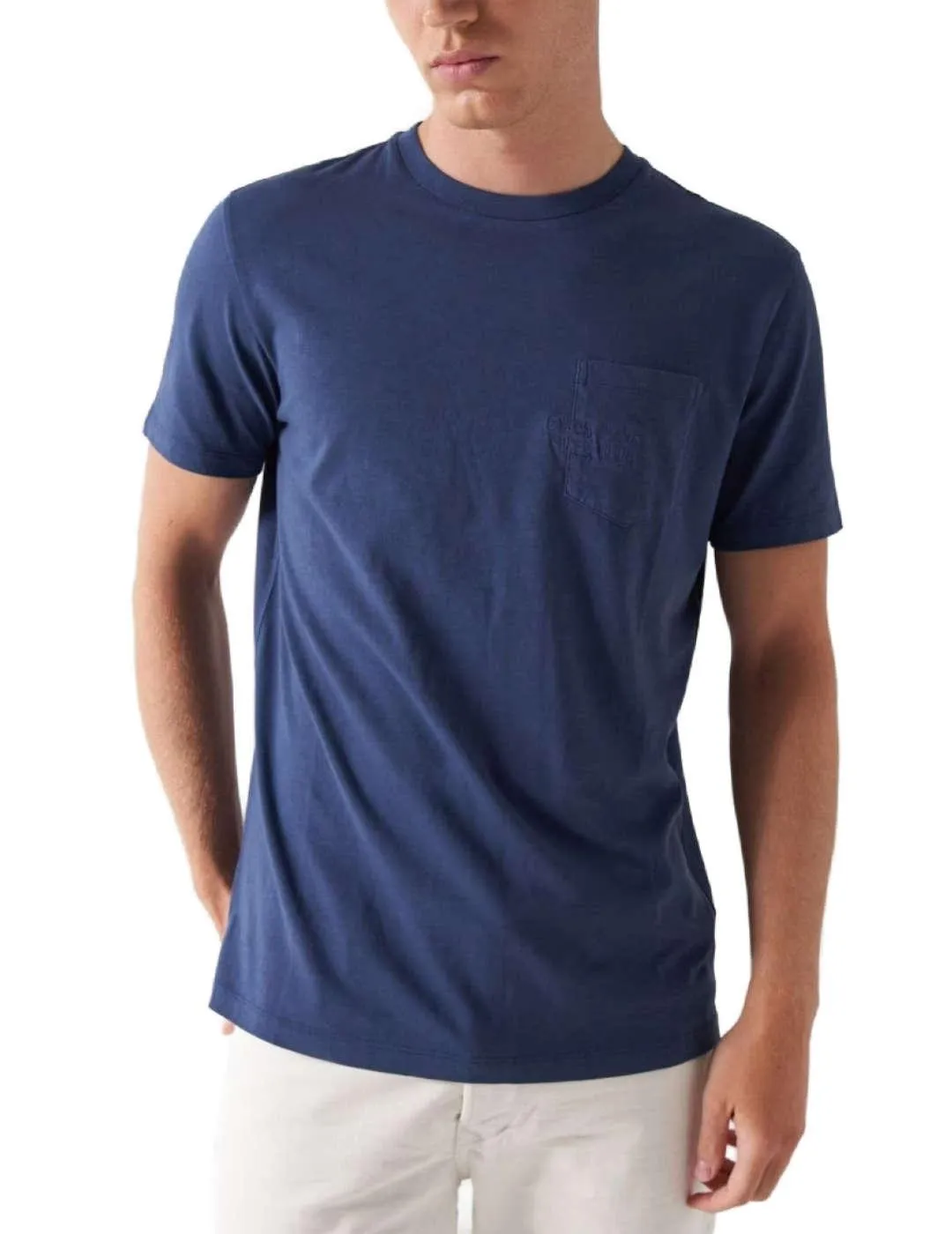 Camiseta Salsa tinte vegetal azul manga corta de hombre