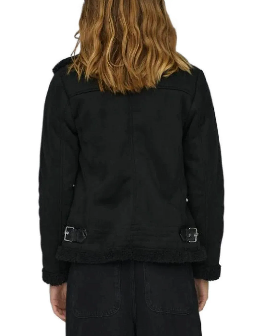 Chaqueta aviador Only NewDiana negra borreguillo para mujer