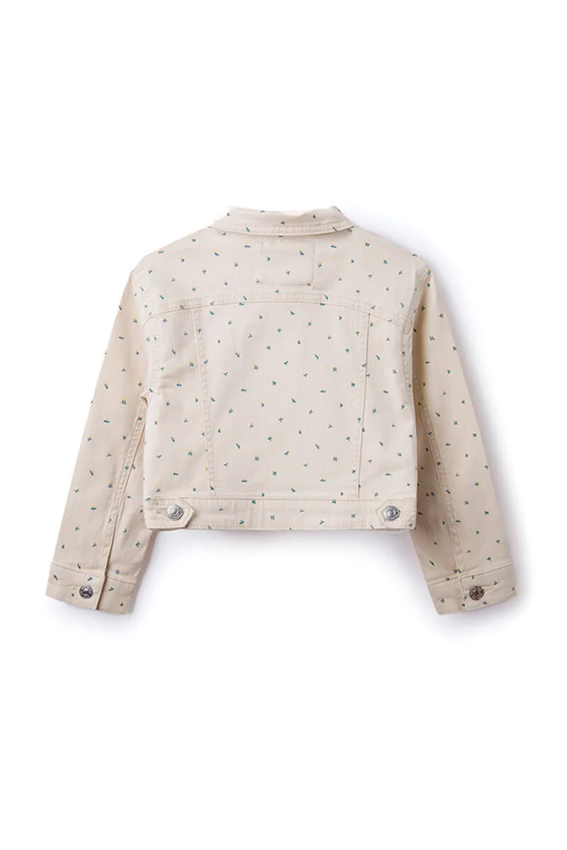 Chaqueta denim estampada niña