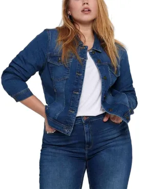 Chaqueta vaquera Only Carmakoma azul cierre botones de mujer