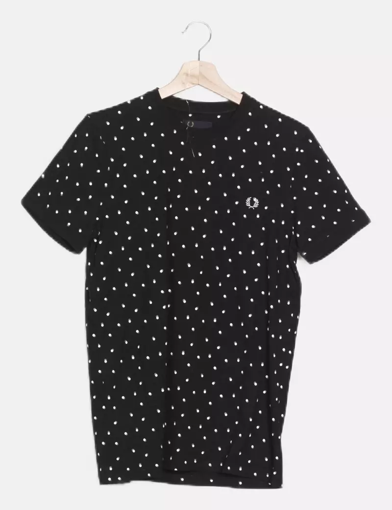 Fred Perry Camiseta negra estampada manga corta