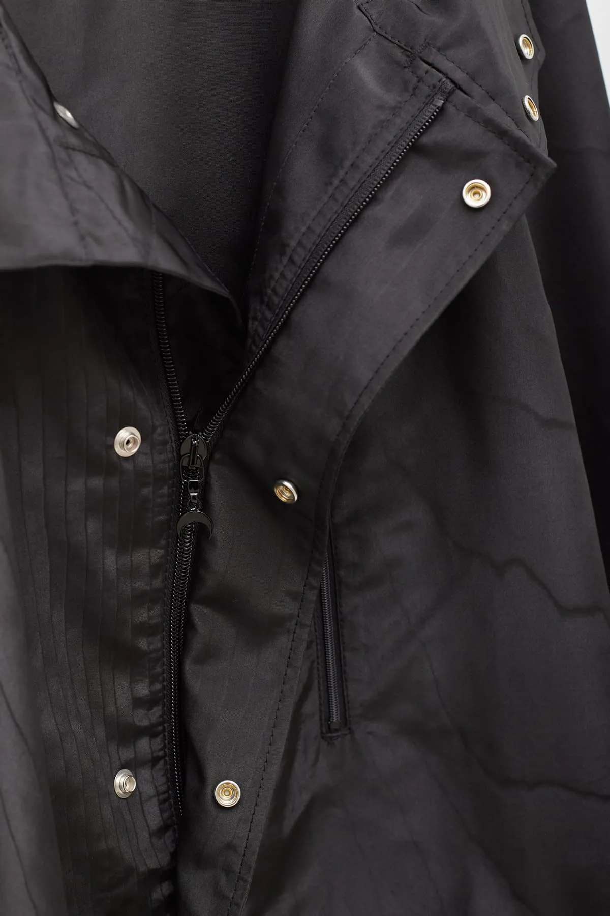 MARINE SERRE BLACK MOIRE WINDBREAKER