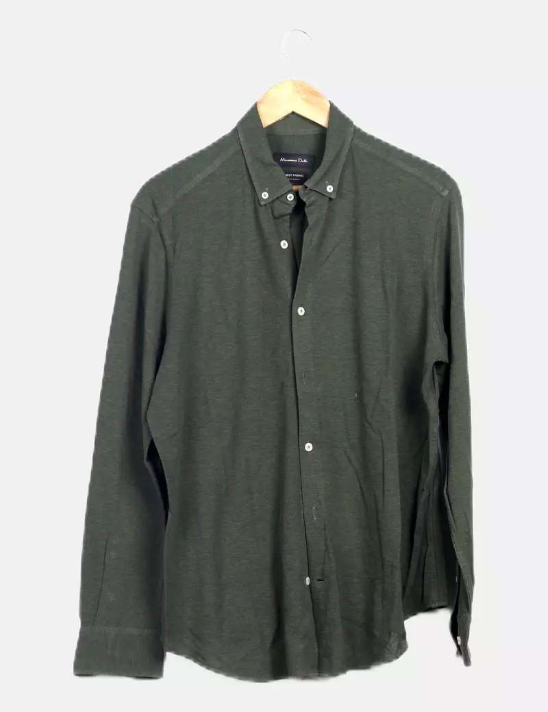 Massimo Dutti Camisa verde básica