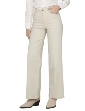 Pantalón vaquero Only Madison beige Wide de mujer