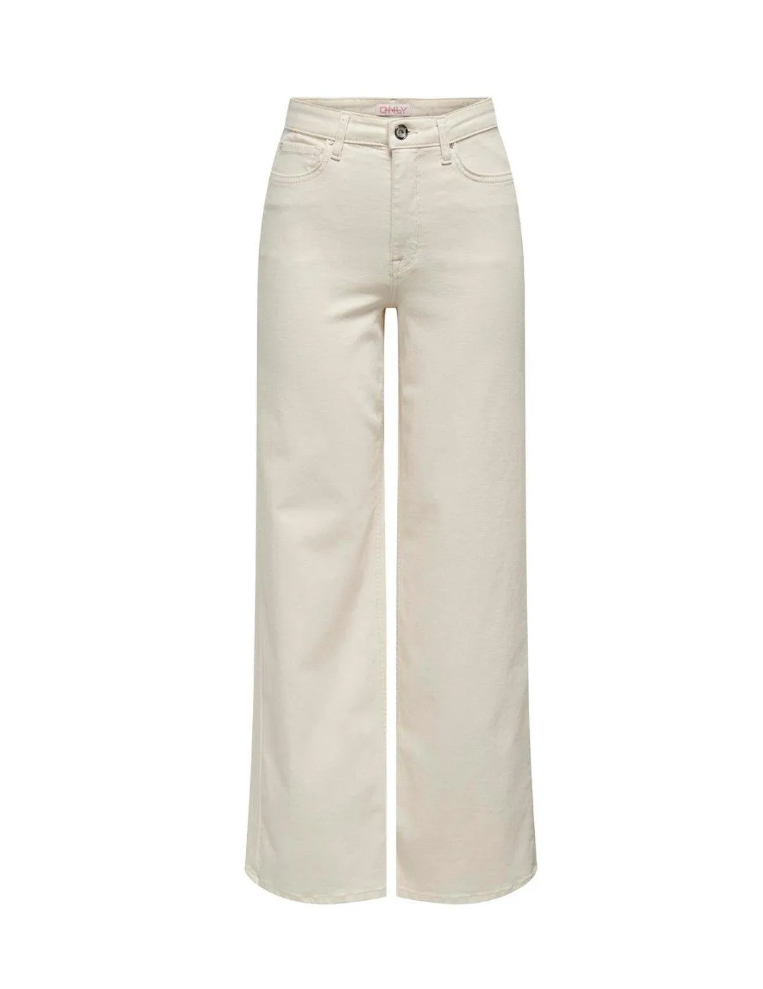 Pantalón vaquero Only Madison beige Wide de mujer