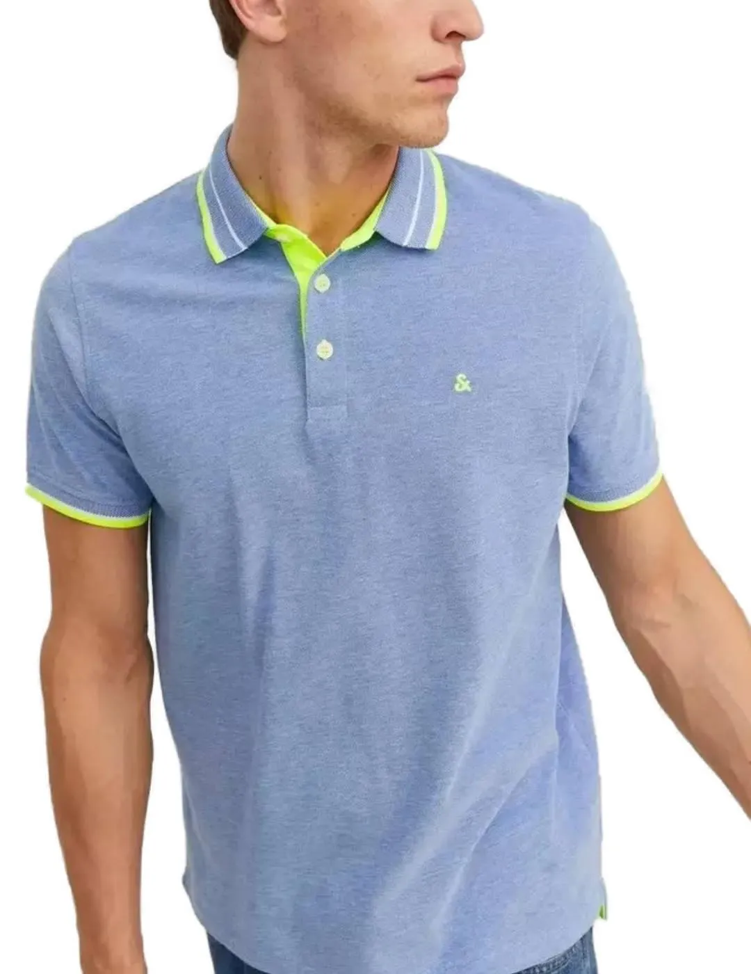 Polo Jack&Jones Paulos azul claro manga corta de hombre