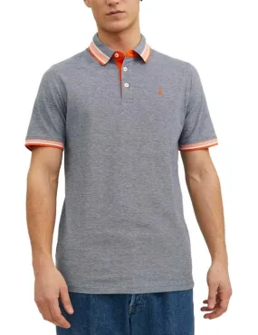 Polo Jack&Jones Paulos gris azulado manga corta de hombre