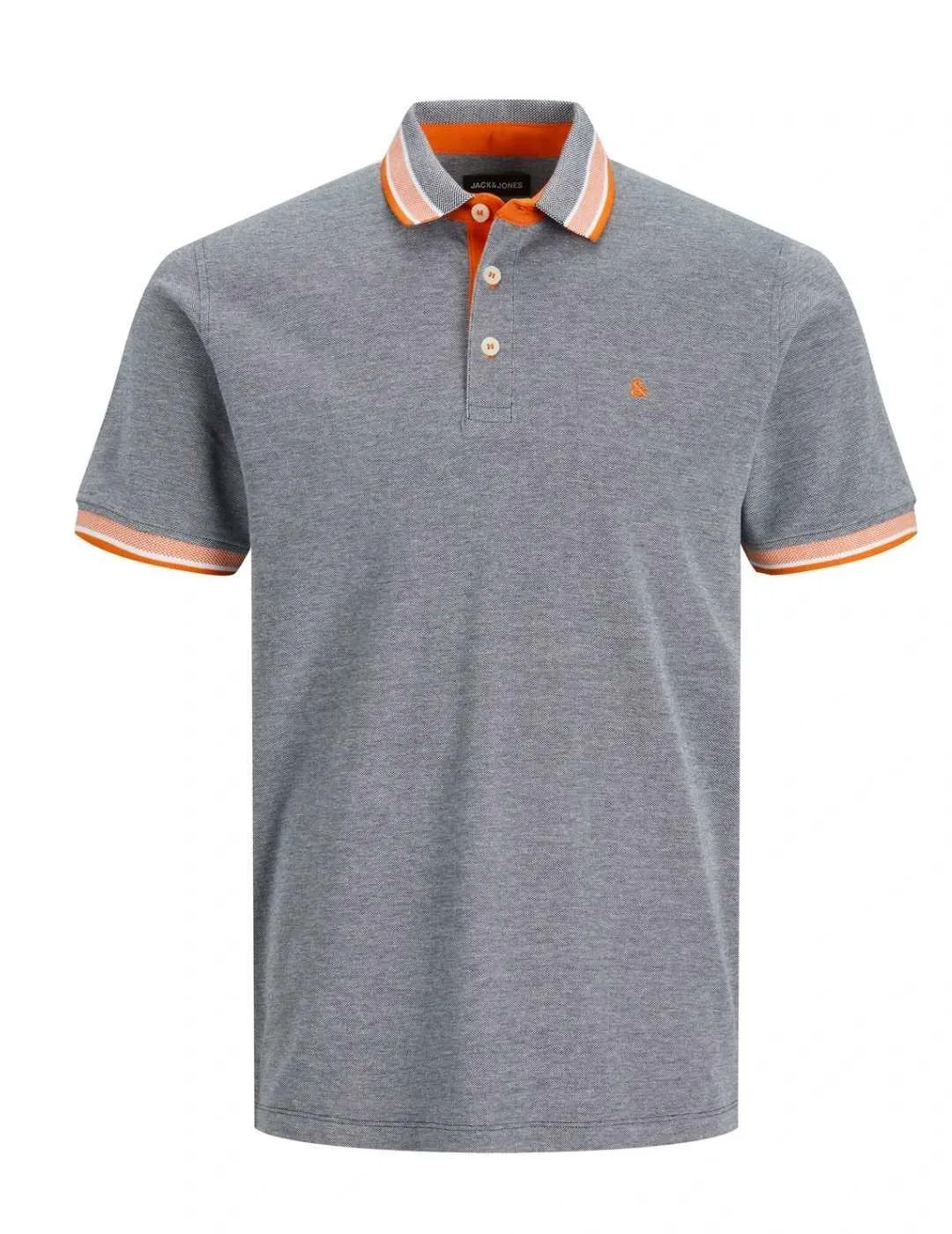 Polo Jack&Jones Paulos gris azulado manga corta de hombre