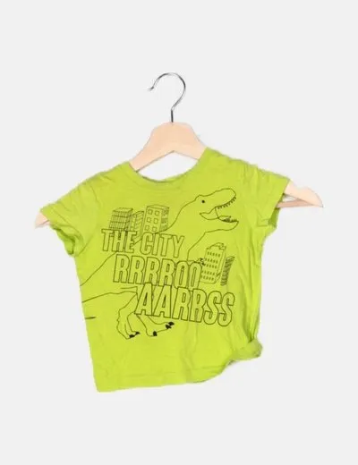 Primark Camiseta verde estampada