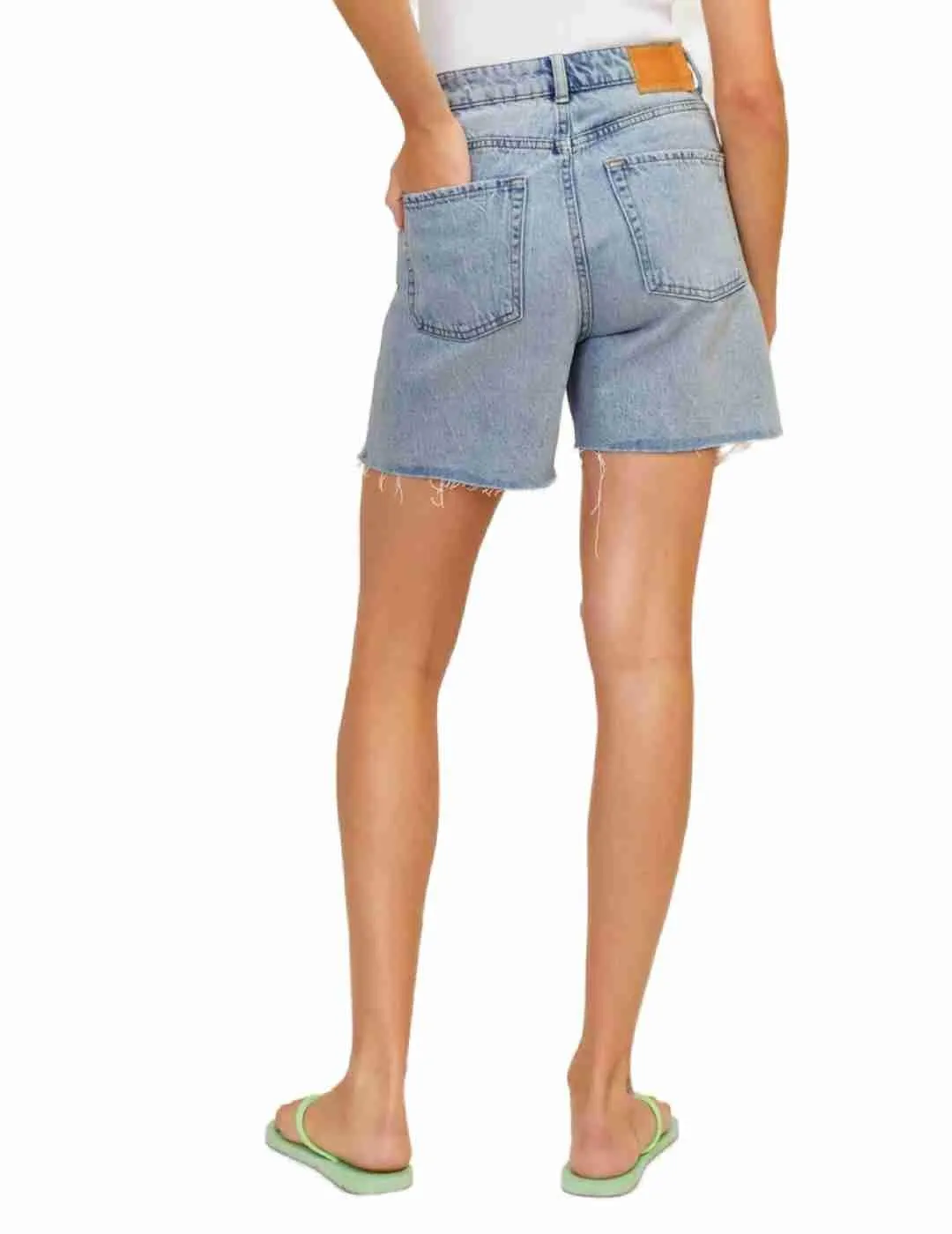 Short JJXX Aura denim azul claro rotos straight de mujer