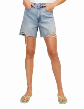 Short JJXX Aura denim azul claro rotos straight de mujer