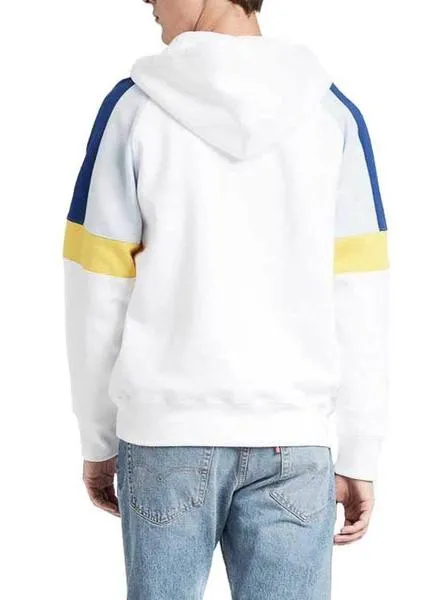 sudadera levis relaxed pieced zip blanco hombre