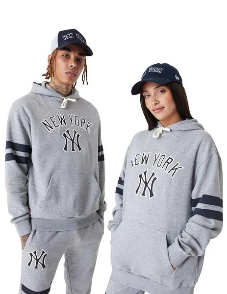 sudadera new era new york yankees oversized gris unisex.