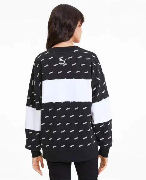 sudadera puma crew negro mujer