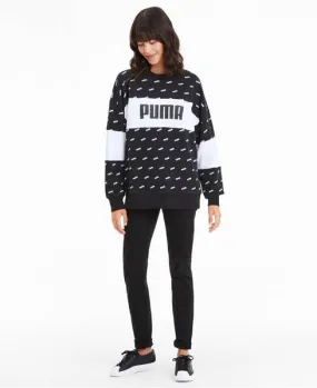 sudadera puma crew negro mujer