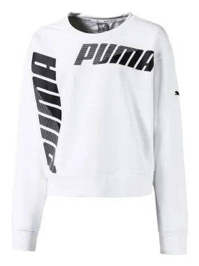 sudadera puma crew sweat blanco niña