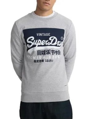 sudadera sueprdry vintage logo gris para hombre