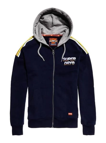 sudadera superdry cali ziphood marino para hombre