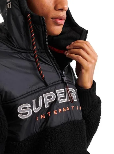 sudadera superdry sherpa worldwide negro hombre 