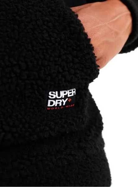 sudadera superdry sherpa worldwide negro hombre 