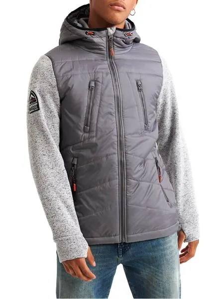 sudadera superdry storn hybrid gris hombre