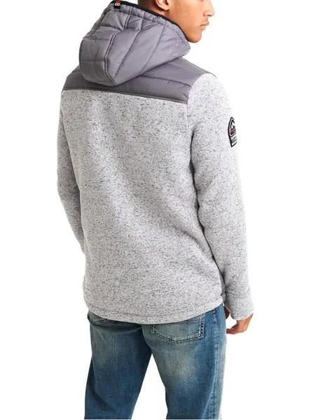 sudadera superdry storn hybrid gris hombre