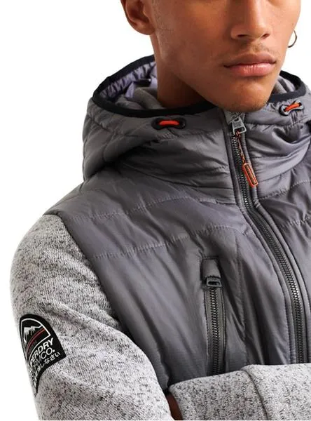 sudadera superdry storn hybrid gris hombre