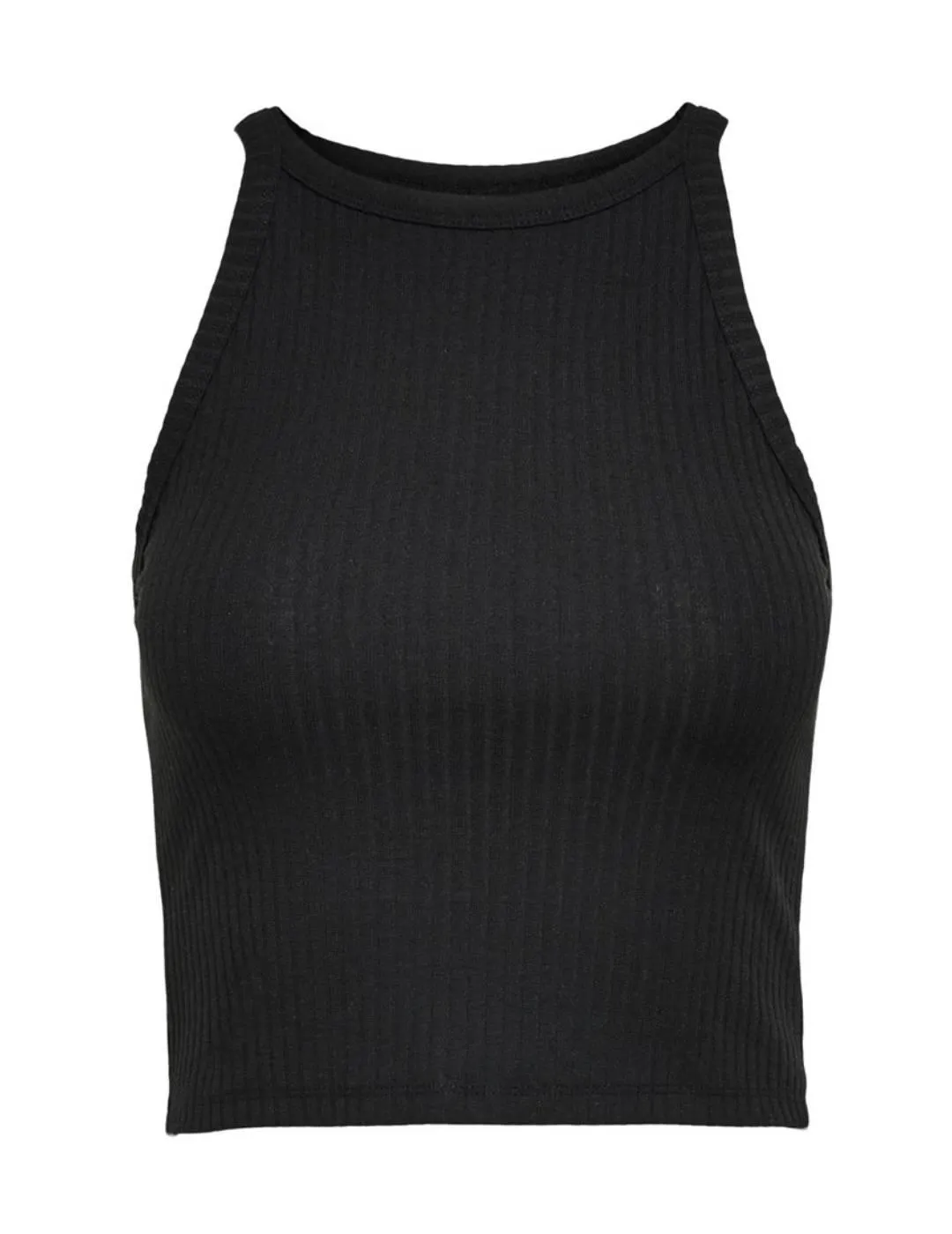 Top Only Emma manga sisa negro de canalé para mujer