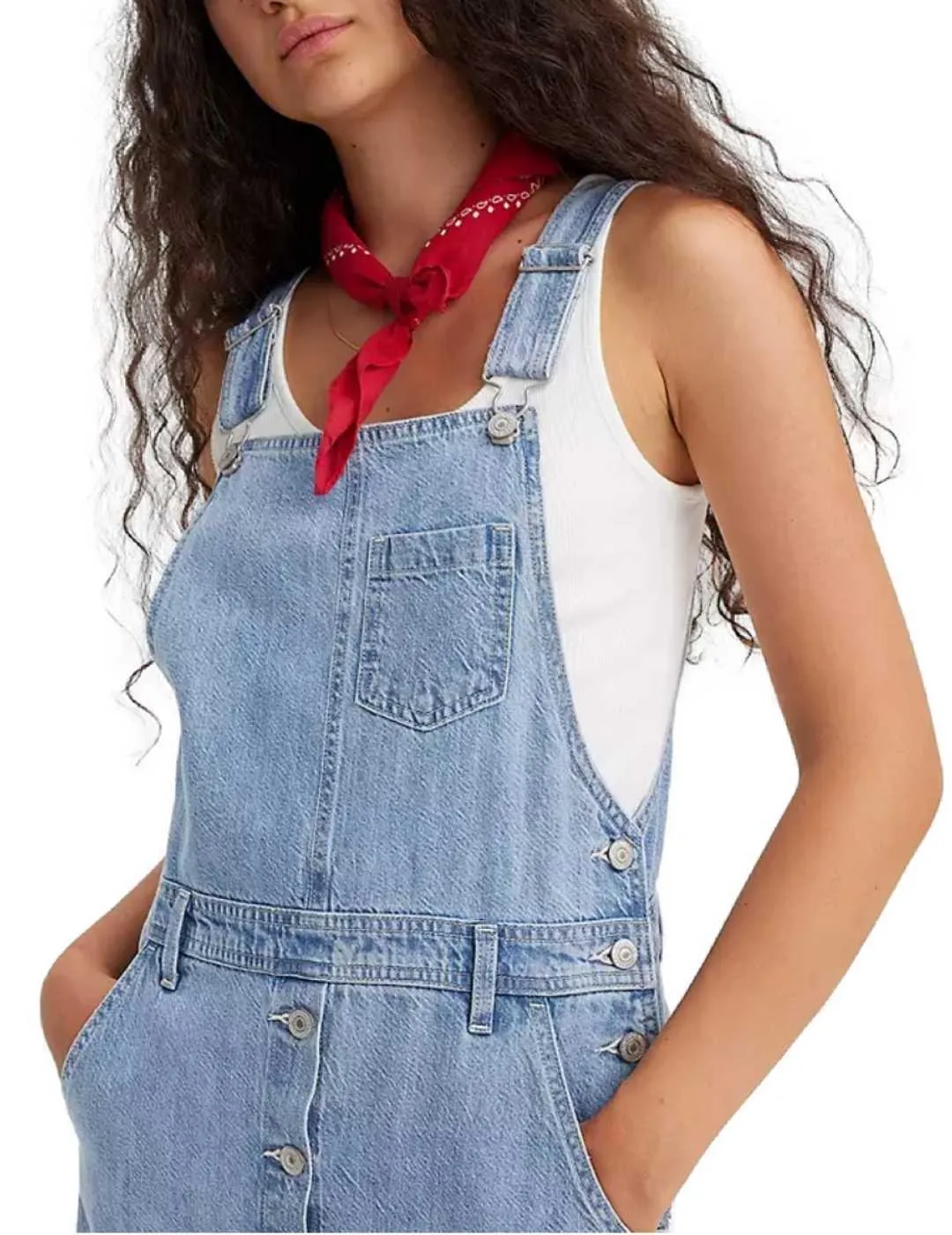 Vestido pichi Levi´s Tico denim azul de tirantes de mujer