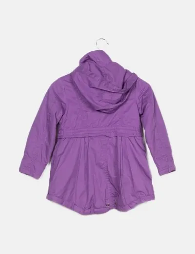 Vinyl cotton Parka morada básica