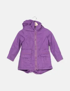 Vinyl cotton Parka morada básica